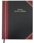 BookFactory Official Notary Journal/Log Book 336 Pages 8.5" X 11" 1,340 Entries All 50 States Journal of Notarial Acts, Black and Burgundy Cover, Hardbound, (LOG-336-7CS-LKMST71(Notary))