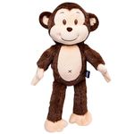 Webby Plush Smiling Monkey Stuffed Animal Soft Toy, Adorable Gifts for Kids and Adult, 35 CM (Dark Brown)