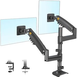 New NB H180 Dual Monitor Desk Mount Stand Full Motion Swivel Monitor Arm Gas Spring for 17''- 27'' Computer Monitor from 2kg to 9kg