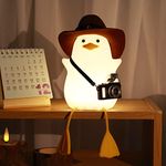 Hinittey Duck Night Light, Cute Benson Ducks Lamp, Funny Nursery Silicone Goose Nightlight with Dimmer & Timer for Room Decor, Weird Gifts for Kids, Baby, Girls,Boys, Women, Children,Teen-Cowboy Duck