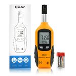 2 in 1 Digital Thermometer Hygrometer, ERAY Psychrometer Temperature and Humidity Reader Meter with Backlight, Thermo-Hygrometer with Dew Point and Wet Bulb Temperature, 9V Battery Included