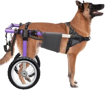 Virbraroo Dog Wheelchair for Back Legs Large Ultra-Light Aluminum Alloy, Upgraded All-Terrain Tires Dog Wheels for Back Legs for 17.7"-27.5", 55.1-88.1 lbs Disabled or Injured Large Dogs(XL)