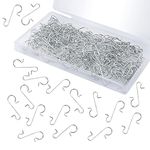 LUTER 200pcs Christmas S Hooks, Christmas Ornament Hooks with Storage Box Small Metal Wire Hooks for Hanging Xmas Tree Ornaments Festival Decorations(Silver)