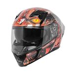 Steelbird SBA-20 Dragon Bluetooth ISI Certified Full Face Helmet with Black Spoiler for Men and Women with Inner Smoke Sun Shield (Medium 580 MM, Glossy Black Brown)