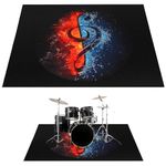 Anjetan Drum Rug, Drum Mat, Electrical Drum Carpet Soundproof Rug Pads Drum Accessories for Electric Drums Jazz Drum Set, Gift for Drummers, Drum Accessories, 47” x 63”