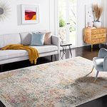 SAFAVIEH Madison Collection 8' x 10' Grey/Gold MAD611F Boho Chic Floral Medallion Trellis Distressed Non-Shedding Living Room Bedroom Dining Home Office Area Rug