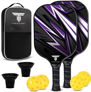 Carbon Fiber Pickleball Paddle Set of 2 - Pickle Ball Rackets 2 Pack - 4 Pickle Balls, Lightweight Carrying Bag with 2 Retrievers, Pickle Ball Paddle Set of 2 Gifts for Beginners & Pros