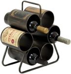 Deco 79 Metal 6 Bottle Wine Rack, 12" x 6" x 14", Black