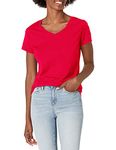 Hanes Women's X-Temp V-Neck Tee, Deep Red, Large