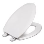 CENTOCORE 900-301 Elongated Wooden Toilet Seat, Heavy Duty Molded Wood with Centocore Technology, Crane White (Cotton/Bright)