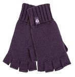 Heat Holders - Ladies Thermal Fingerless Gloves | Ideal for Winter | Fleece Lined (One Size, Purple Solid)