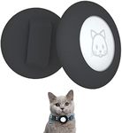 2022 Airtag Cat Collar Holder, Small Air tag Cat Collar Holder Compatible with Apple Airtag GPS Tracker, 2Pack Waterproof Case Cover for Cat Dog Pet Collar Within 3/8 inch (2 Black)