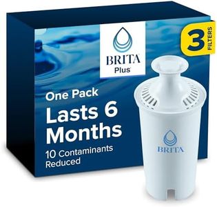 Brita Plus Water Filter, BPA-Free, High-Density Replacement Filter for Pitchers and Dispensers, Reduces 2x Contaminants*, Lasts Two Months or 40 Gallons, Includes 3 Filters