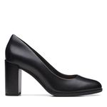 Clarks Women's Freva85 Court Pump, Black (Black Leather), 5.5 UK