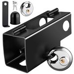 EYPINS Trailer Lock Trailer Hitch Lock with Disc Lock Padlock and Trailer Hitch Ball Cover Caravan Lock Anti-Theft Protection Towing Lock Resistance Pressure 1500 Kg for Caravan Horsebox with 2 Keys