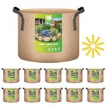 iPower Aeration Durable Container with Reinforced Strap Handles, 10-Pack Tan, 10 Gallon New