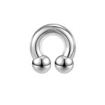 ZS Surgical Steel Horseshoe Circular Barbell, 00G 0G 2G 4G 6G 8G 12G 16G PA Rings, CBR Nose Septum Nipple Tragus Lip Ear Body Piercing Jewelry (Sliver,2G,12mm)