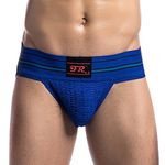 YiZYiF Men's Athletic Supporter Jock Straps Underwear Bikini Panties Lingerie(Large (Waistline 34.0-42.5 inch), Z Blue B)