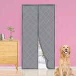 YRH Door Curtain 5 × 5 cm,YRH Magnetic Thermal Insulated Thicken Door Curtain with Powerful Magnets and Full Frame Magic Tape,Wind,Cold,Anti Rain and Snow