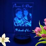 apnaphoto Apna Photo Acrylic Rectangular 3D Illusion Photo Led Lamp Multicolored 16 Color Changing Customized & Personalized with Any Photo & Name -9X5 in