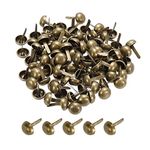 PATIKIL 12x20mm Mini Brads Paper Fasteners, 100 Pack Round Brads Fastener for Art Crafting Decorative Scrapbooking Cards DIY, Bronze Tone