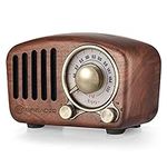 Vintage Radio Retro Bluetooth Speaker Greadio Walnut Wooden FM Radio with Old Fashioned Style,Strong Bass,Loud Volume,Bluetooth 4.2, TF Card&AUX