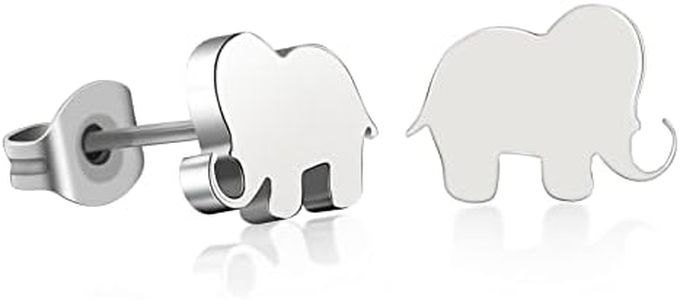 TGNEL Pure Titanium Stud Earrings Elephant Animal Earrings for Women Men Sensitive Ears, Minimalist Tiny Cute Earrings Studs Hypoallergenic Valentine's Day Birthday Earrings Jewelry Gifts