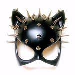 MASQSTUDIO Red Black Cat Woman Dress up Cosplay Party Masquerade Mask Spiky Halloween (Black)