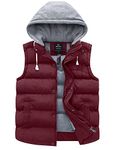 Wantdo Women's Outdoor Sportswear Hoodie Cotton Padded Puffer Vest(Red,Medium)