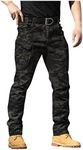 Military Cargo Pants for Men Hiking Fishing Security Stretchy Breathable Lightweight Hot Weather Work Construction Camouflage Flexcamo - Tactical Waterproof Pants Multi L
