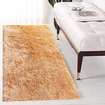 EKEFFY Modern Micro Fiber Rug/Carpet for Hall, Bedroom, Kichen, Kids Room, Baby Room Etc.Color-Gold Size 2x4 feet