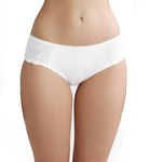 NICSY Panty for Womens Underwear Cotton Bikini Panties Side Lace Soft Hipster Panty Ladies Stretch Full Girls Briefs Panties Pack (XL, (Pack of 1 White) Lace Panty)