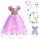 Discoball Rapunzel Princess Costumes for Girls Rapunzel Dress up Girls Fancy Dress for Cosplay Halloween Pageant