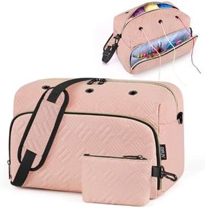 Crochet Yarn Knitting Bag 2 Pcs - IBFUN Yarn Storage Organizer Crocheting Bags for Beginners with Shoulder Strap for Knit Accessories Needles Hooks