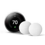 Nest Learning Thermostat 3rd Generation Stainless Steel and 2 Temperature Sensors