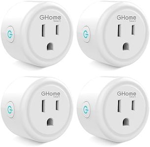 GHome Smart Mini Plug Compatible with Alexa and Google Home, WiFi Smart Outlet Socket Remote Control with Timer Function, Only Supports 2.4GHz Network, No Hub Required, ETL FCC Listed (4 Pack), White