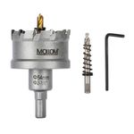 Mollom (2-1/8'' | 54mm) Heavy Duty Carbide Hole Saw with 2 Pilot Drill Bits, Hole Cutter cuts Stainless Steel, mild Steel, Iron, Copper, Brass, Plastic