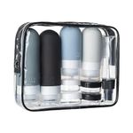 ZONIQUE 16 Pack Leak-Proof TSA Approved Toiletry Containers for Conditioner, Shampoo, Lotion & Body Wash Accessories - with Wide Mouth Design, No-Drip Valve - Lightweight and Portable