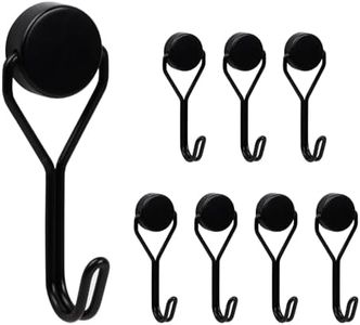 suchkawe 8 Pack Magnetic Hooks 30 LBS Strong Swivel Magnetic Hooks Black Heavy Duty Magnet Hooks Magnetic Hanger Storage Tools for Indoor Outdoor Hanging