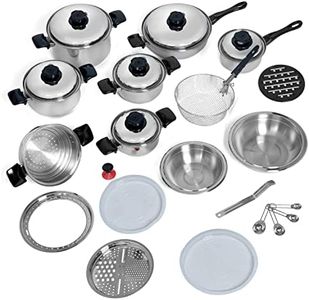 Chef's Secret 28 Piece 12-Element T304 Stainless Steel Waterless Cookware