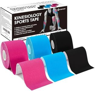 Ceeport Kinesiotapes - 5cm x 5m 3 Rollen Kinesiologie Tape Kinesio Tape und Tape Sport für Knie-, Schulter-, Knöchel-, Plantar-, Gelenk- und Körperstützung | flexibel, wasserdicht & hypoallergen