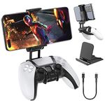 OIVO PS5 Controller Phone Clip Mount for Playstation 5 Controller, OIVO Dual Adjustable Clip Mount with Phone Stand and USB-C OTG Cable