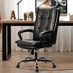 BASETBL Executive Chair, Recline Extra Padded Swivel Office Chair, Skin-friendly PU Leather Waterproof and Stain-Resistant Surface, Stylish Chair Widen and Enlarge(Black)