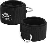 Vishusju Ankle Strap Neoprene Padded Fitness Wrist Cuff with D Ring Adjustable High Strength Exercises Belt Strap for Cable Machines