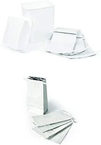 Camco Grease Storage Container and Replacement Bags Bundle - White, Fold Top, Disposable, Injection Molded Plastic, Aluminum, Odor Locking, Rectangular, 8 oz, 8 Bags