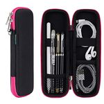 iDream365 Small Pencil Case Pen Box for Apple Pencil,Hard Shell Carrying Pen Case Holder for Executive Fountain Pens,Stylus Pens-Black/Hot Pinks