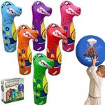 Preferred Toys Dinosaur Bowling Set, Six 26” Pins and 24” Ball, Durable Indoor Game with Numbers, Shapes & Letters, Toys for Ages 3-5