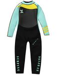 Gogokids Kids Wetsuit - Boys Girls Rash Guard One Piece Thermal Swimsuits 2.5mm Neoprene Diving Snorkelling Suit UV 50+ Sun Protection, Green L