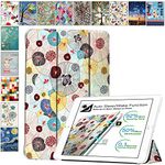 DuraSafe Cases for iPad Mini 5 2019-7.9" A2124 A2125 A2126 A2133 Smart Tri Fold Lightweight Printed Cover with Soft Silicone Transparent Back - Yarn Flowers