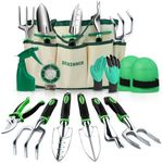 DEWINNER 11 PCS Garden Tools Set, Aluminium Gardening Sets with Gardening Tool Bag, Garden Tools and Equipment, Gardening Gifts for Women